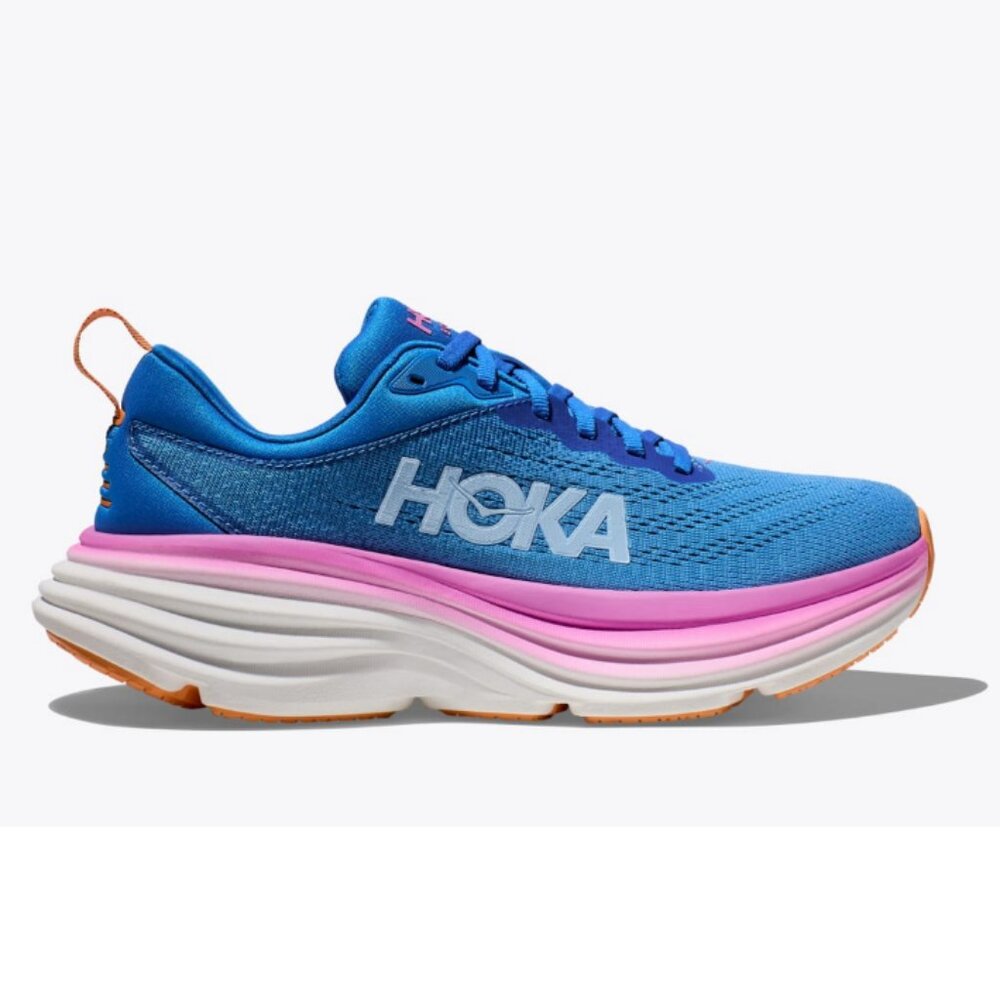 Hoka Vibrant Blue and Pink Running Shoes